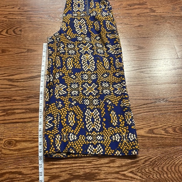 Cartonnier Anthropologie Collete Sampa wide crop pants snakeskin blue yellow 8 - Picture 15 of 17